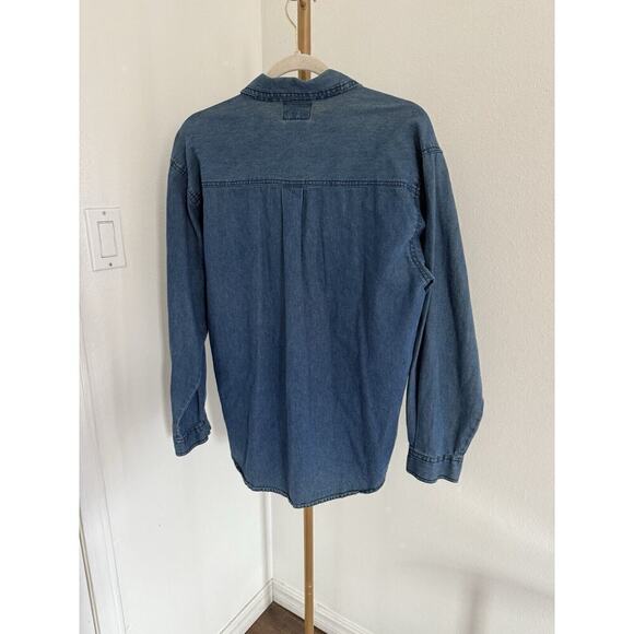 Way To Go Denim Button Up Shirt Embroidered Farm Animals Womens Medium Vintage - Picture 5 of 7